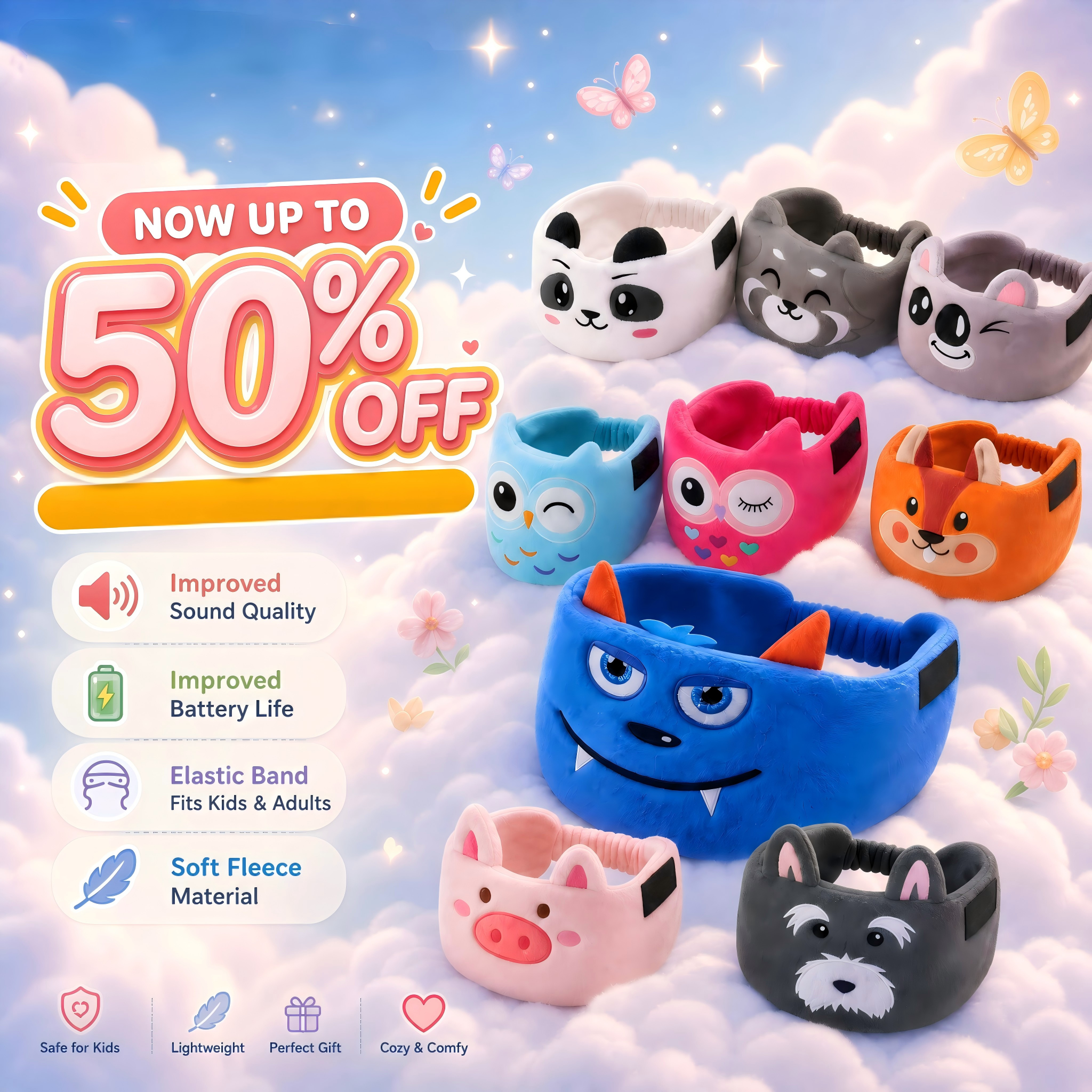 👶🏻 A soft sleep headband designed for children, toddlers, and adults—perfect for long-haul flights. Help your child fall asleep peacefully and enjoy a worry-free trip.