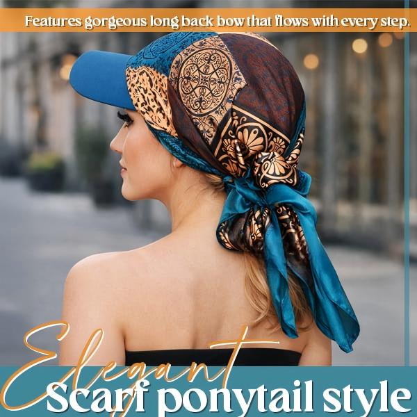 Patterned Satin Sun Visor Scarf Baseball Cap