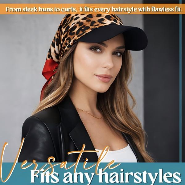 Patterned Satin Sun Visor Scarf Baseball Cap